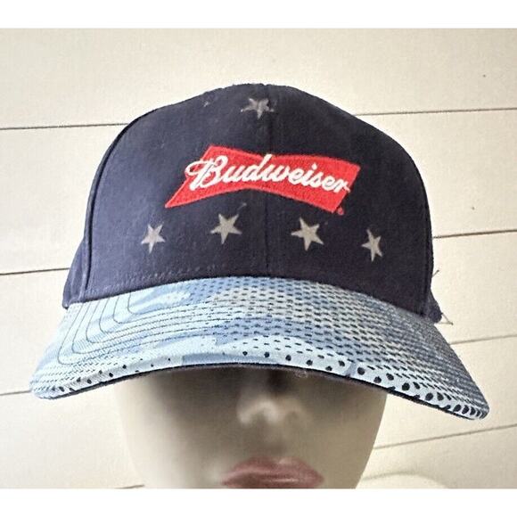 Budweiser Beer - Folds of Honor SnapBack Hat Blue/Camouflage. - Picture 1 of 6